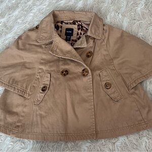 Baby Gap Tan Double-Breasted Cape Jacket, toddler 3yr